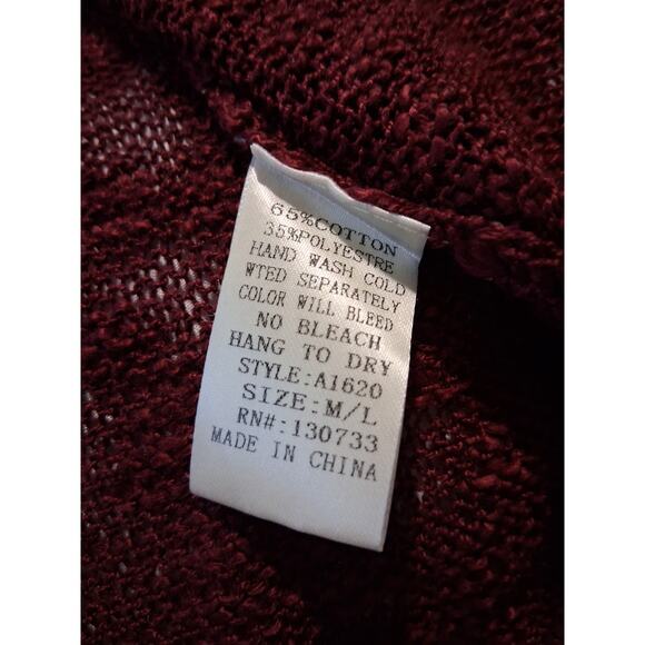 Umgee Women's Size M/L Boho Knit Aztec Fringed  Crochet Inlay Ruana Cardigan - Picture 6 of 12